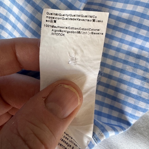 Boss Hugo Boss Men's Gingham Check Long Sleeve Button Up Shirt Blue‎ 41(16) - Picture 8 of 15